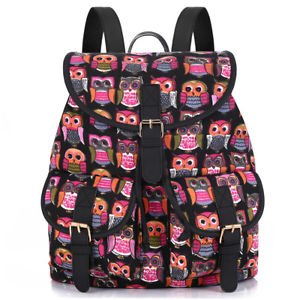 Female owl retro hippie comfortable backpack rucksack