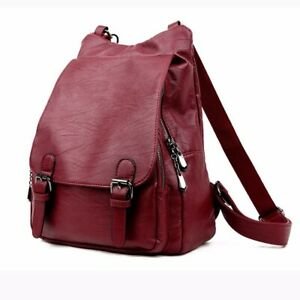 Monochrome multifunction artificial woman backpack casual bags