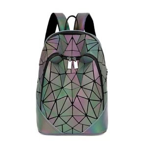 Unique geometric luminous girl fashion backpack travel bag