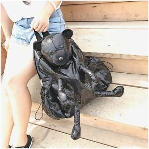 Bear unique creative personality sequined bags backpack