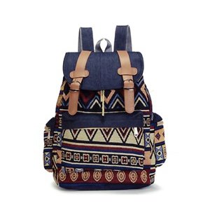 Retro female backpack Drawstring backpack canvas print