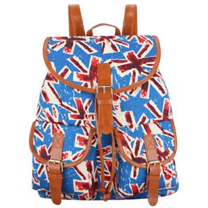 Women retro canvas backpack school backpack